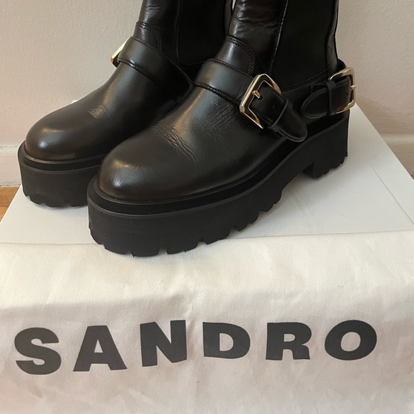 Sandro Helen Buckled Chelsea Boots (36)- Worn Only Twice - Picture 5 of 7